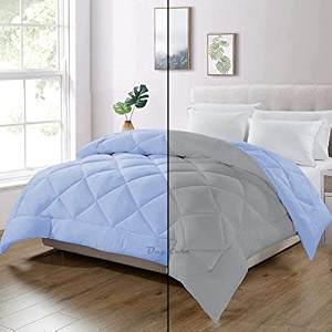 day care - queen size bed comforter for winter microfiber 500 gsm diamond stitch reversible comforter 9034 x 9034 inches228cm x 228cm - comforter for queen size bedsilversky blue