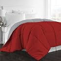 Day Care - Quilted Beddding Comforter for Winter 300|GSM Reversible Comforter (90" x 90" Inches/228cm x 228cm) - Queen Size Comforter|Silver/Burgundy