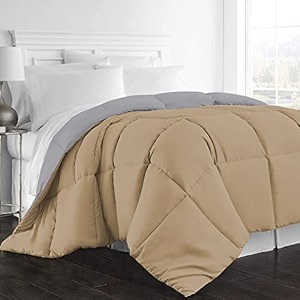 day care -quilted bedding comforter for winter 300gsm reversible comforter 9034 x 9034 inches228cm x 228cm - queen size comfortersilverbeige