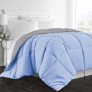 day care -quilted bedding comforter for winter 300gsm reversible comforter 9034 x 9034 inches228cm x 228cm - queen size comfortersilversky blue