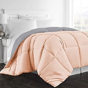 day care -quilted bedding comforter for winter 300gsm reversible comforter 6034 x 9034 inches152cm x 228cm - single bed comfortersilverpeach