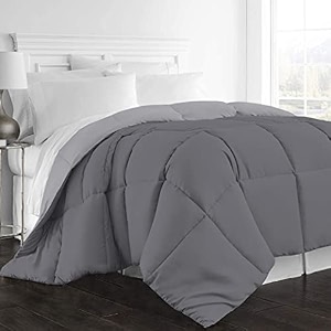 day care -quilted bedding comforter for winter 300gsm reversible comforter 9234 x 10634 inches233cm x 269cm - king size comfortersilverdark grey