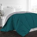 Day Care -Quilted Bedding Comforter for Winter 300|GSM Reversible Comforter (92" x 106" Inches/233cm x 269cm) - King Size Comforter|Silver/Teal
