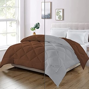 day care - single bed comforter for winter microfiber 500 gsm diamond stitch reversible comforter 6034 x 9034 inches152cm x 228cm - comforter for single bedsilverchocolate brown