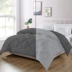 day care - single bed comforter for winter microfiber 500 gsm diamond stitch reversible comforter 6034 x 9034 inches152cm x 228cm - comforter for single bedsilverdark grey