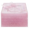 DaYammi 100Pcs Pink Dessert Plates with Forks Including 50Pcs Appetizer Plates,50Pcs Plastic Forks,Glitter Square Plate pink Disposable plates for Wedding,Plastic Cake Plate for Party Bridal Shower