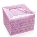 DaYammi 200 Pcs Pink Dessert Plates Including 100Pcs Appetizer plates 6'',100Pcs Plastic Forks 5.7'',Rose Glitter Plastic Square Plate for Wedding,Pink Cake plates and forks for Party Bridal Shower