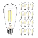 DAYBETTER 16 Pack Vintage LED Edison Bulbs, E26 Led Bulb 60W Equivalent, Dimmable Led Light Bulbs, High Brightness 800 LM Neutral White 4000K, ST58 Antique Filament Bulbs, Clear Glass Style for Home