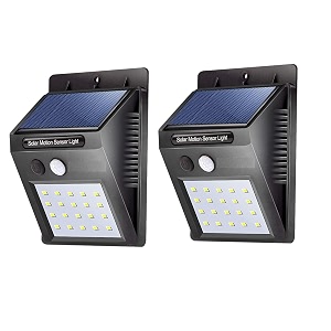 daybetter 20 led solar motion sensor light plastic outdoor weatherproof for driveway garden path yard outdoor home decoration white pack of 2 tar-e1-01