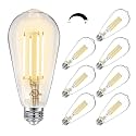 DAYBETTER 8 Pack Vintage LED Edison Bulbs, E26 Led Bulb 60W Equivalent, Dimmable Led Light Bulbs, High Brightness 800 LM Warm White 2700K, ST58 Antique LED Filament Bulbs, Clear Glass Style for Home