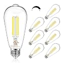 DAYBETTER 8 Pack Vintage LED Edison BulbsE26 Led Bulb 60W EquivalentDimmable Led Light BulbsHigh Brightness 800 LM Daylight 5000KST58 Antique LED Filament BulbsClear Glass Style for Home ADSND8US1
