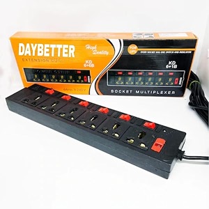 daybetter extension board with 6 socket 6 switches universal cord heavy duty copper and led indicator multi plug high 2 meter tar-g3