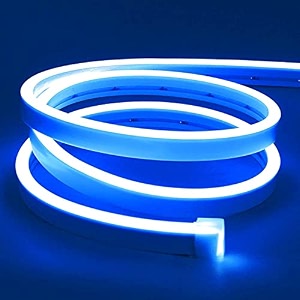 daybetter neon rope light silicon dc light 5 meter164 feet or indoor and outdoor flexible waterproof festival decorative light with 12v dc adapter include- red tar-e1-01