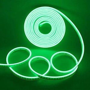 daybetter neon rope light silicon dc light 5 meter164 feet or indoor and outdoor home flexible waterproof home decorative light with 12v dc adapter include- green tar-e1-01
