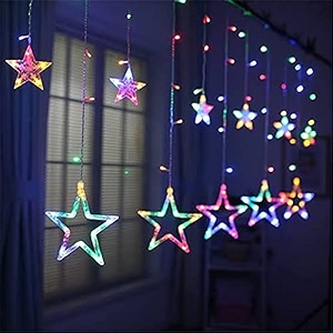daybetter star curtain led lights 12 stars138 string led light 25 meter for christmas decoration-strip led light for party birthday valentine rooms decor-christmas multi tar-e1-01