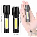 DAYBETTER® Torch Lights Rechargeable LED Flashlight with COB Light Mini Waterproof Portable LED COB Flashlight USB Rechargeable Festival 3 Modes Ooutdoor Clip Lights (Mini Torch) Tar-L1