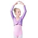 Daydance Girl's Dance Crop Tops Ballet Wrap Shrug Sweater Long Sleeve