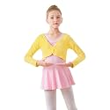 Daydance Girl's Dance Crop Tops Ballet Wrap Shrug Sweater Long Sleeve