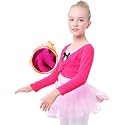 Daydance Girl's Dance Crop Tops Ballet Wrap Shrug Sweater Long Sleeve