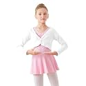 Daydance Girl's Dance Crop Tops Ballet Wrap Shrug Sweater Long Sleeve