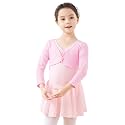 Daydance Girl's Dance Crop Tops Ballet Wrap Shrug Sweater Long Sleeve