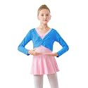 Daydance Girl's Dance Crop Tops Ballet Wrap Shrug Sweater Long Sleeve