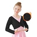 Daydance Girl's Dance Crop Tops Ballet Wrap Shrug Sweater Long Sleeve