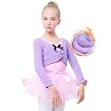Daydance Girl's Dance Crop Tops Ballet Wrap Shrug Sweater Long Sleeve