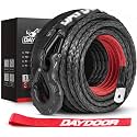 DAYDOOR Synthetic Winch Rope, 1/2in x 92ft 31,500Lbs, Gray