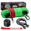 DAYDOOR Synthetic Winch Rope, 1/4in x 50ft 10,000Lbs, Green