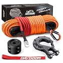 DAYDOOR Synthetic Winch Rope, 1/4in x 50ft 10,000Lbs, Orange