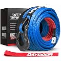 DAYDOOR Synthetic Winch Rope, 3/8in x 92ft 25,500Lbs, Blue