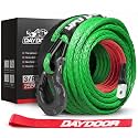 DAYDOOR Synthetic Winch Rope, 3/8in x 92ft 25,500Lbs, Green