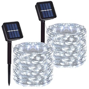 200 led solar fairy string lights 2 pack christmas copper wire lights