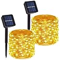 200 LED Solar Fairy String Lights, 2 Pack Christmas Copper Wire Lights