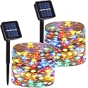 200 LED Solar Fairy String Lights, 2 Pack Christmas Copper Wire Lights
