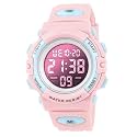 Dayllon Boys Digital Watch Outdoor Sports 50M Waterproof Electronic Watches Clock 12/24 H Stopwatch Calendar Boy Girl Wristwatch - Pink