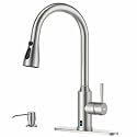 DAYONE Touchless Kitchen Sink Faucet with Soap Dispenser and Pull Down Sprayer, Stainless Steel High Arc Motion Sensor Touch Faucet for Kitchen Sink Smart Hands-Free Single Handle, Brushed Nickel