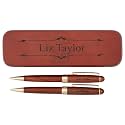 Dayspring Pens Personalized Rosewood Pen and Pencil Set with Wood Case