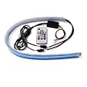 Daytime Running Light Strip for Bike and Car, Wireless Remote Controller, Flexible & Cuttable, Waterproof, 60 cm, Set of 2