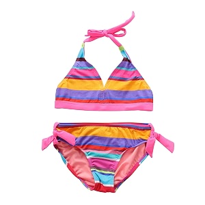 Dayu Girls Coconut Grove Print Halter Bikini