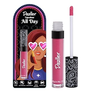 dazller all day lipcolourmoisturizing kokum butternon-transfer amp smudge-proof8hr staymatte liquid lipstick for womendlc019 bubble gum6g