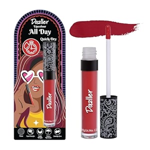 dazller all day lip colour quick dry  long-stay  lightweight  matte lipstick for women  enriched with kokum butter 6g qdlc029 - cabernet quick dry