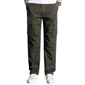 DBAX Mens Olive Green Utility Cargo Pants