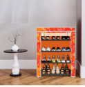dbeautify 4 Shelf Foldable Collapsible ShoeRack Plastic Collapsible Shoe Stand (29 - School Pattern Orange, 4 Shelves, DIY(Do-It-Yourself))