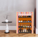 dbeautify 4 Shelf Foldable Collapsible ShoeRack Plastic Collapsible Shoe Stand (8-Orange, 4 Shelves, DIY(Do-It-Yourself))