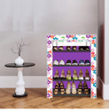 dbeautify 4 Shelf Foldable Collapsible ShoeRack Plastic Collapsible Shoe Stand (33 - Mini Flower Purple, 4 Shelves, DIY(Do-It-Yourself))