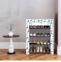 dbeautify 4 Shelf Foldable Collapsible ShoeRack Metal, Plastic Shoe Stand (20-Grey Peacock Feather, 4 Shelves, DIY(Do-It-Yourself))