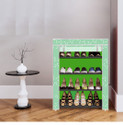 dbeautify 4 Shelf Foldable Collapsible ShoeRack Plastic Collapsible Shoe Stand (5-Green, 4 Shelves, DIY(Do-It-Yourself))