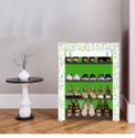 dbeautify 4 Shelf Foldable Collapsible ShoeRack Plastic Collapsible Shoe Stand (25-Green Leaf print, 4 Shelves, DIY(Do-It-Yourself))